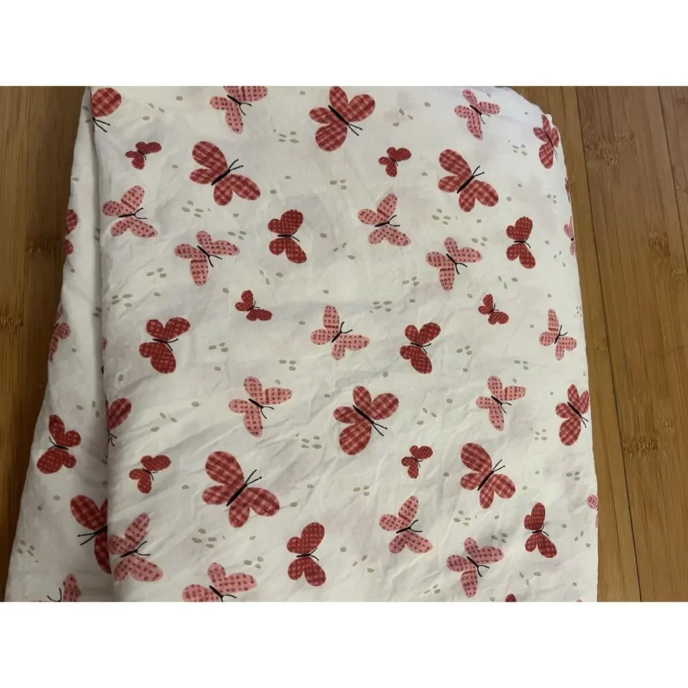 Pillowfort kids' butterfly Flat sheet Pink Twin Size 100% Cotton